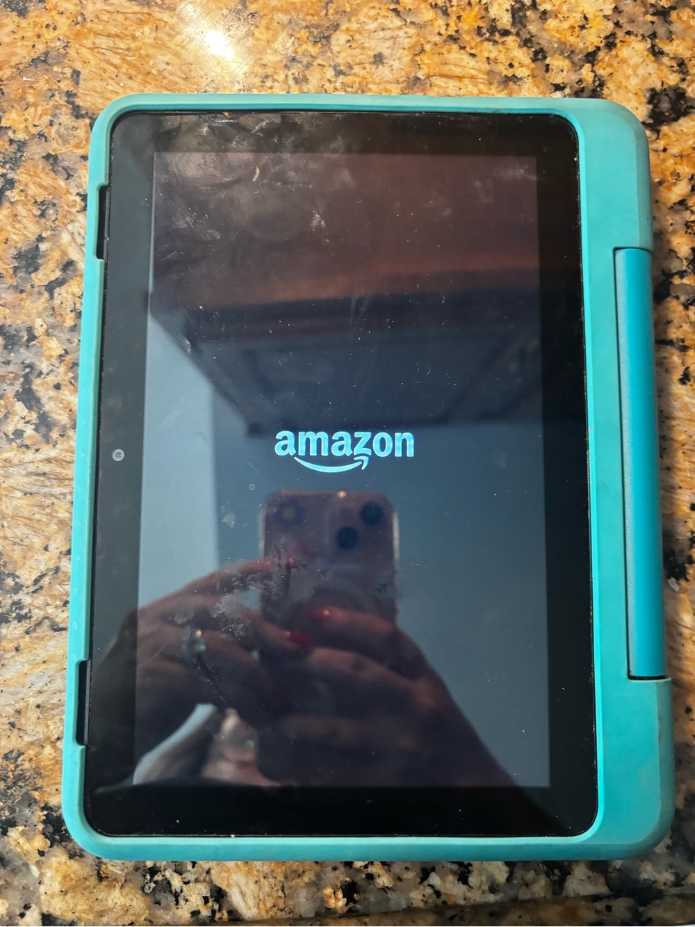 Amazon Tablet with Teal Protective Case and Stylus Slot